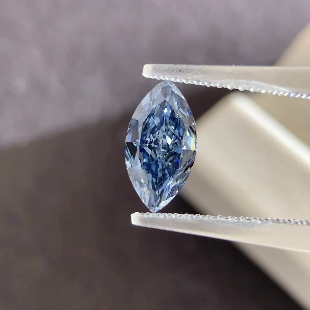 ANSTER Platinum Jewelry PT950 Ring 4.39ct VVS Fancy Blue Lab Grown Diamond Ring with IGI