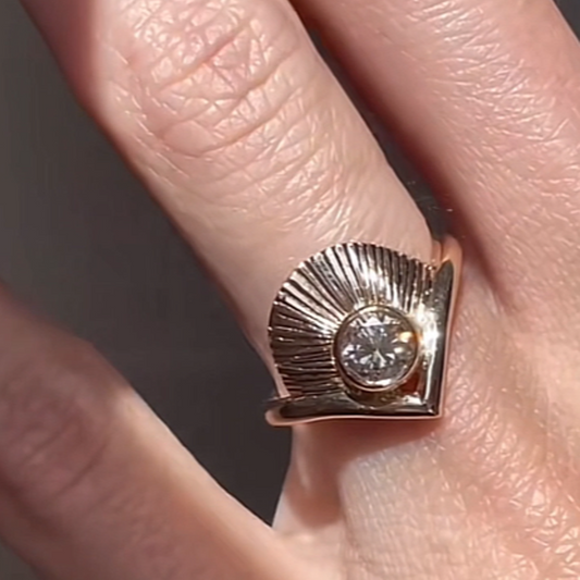 ANSTER Jewelry 18K Gold 1ct Lab Grown Diamond Ring with IGI Unique Design