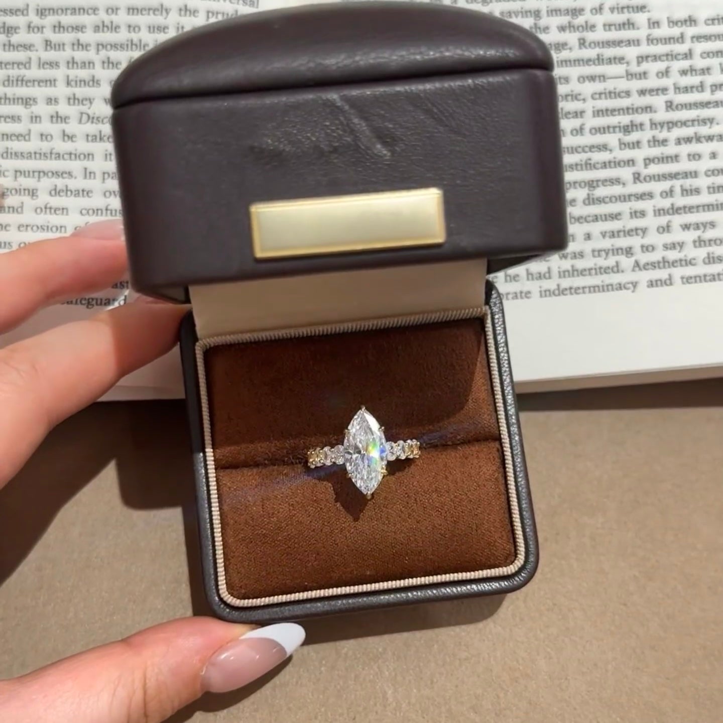 ANSTER Jewelry 18K Gold Ring 1-5ct VS1 VVS2 Lab Grown Diamond Ring with IGI
