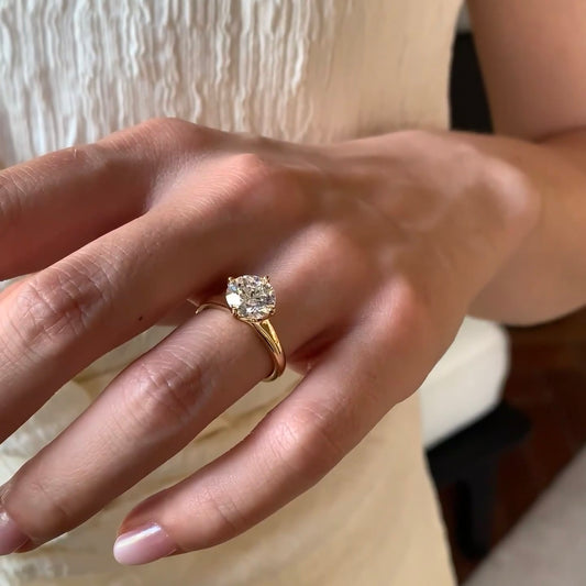 ANSTER Jewelry 18K Gold Ring VS1 VVS2 Lab Grown Diamond Ring with IGI