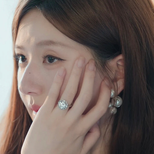 ANSTER Platinum Jewelry PT950 Ring 3ct Lab Grown Diamond Wedding Ring with IGI