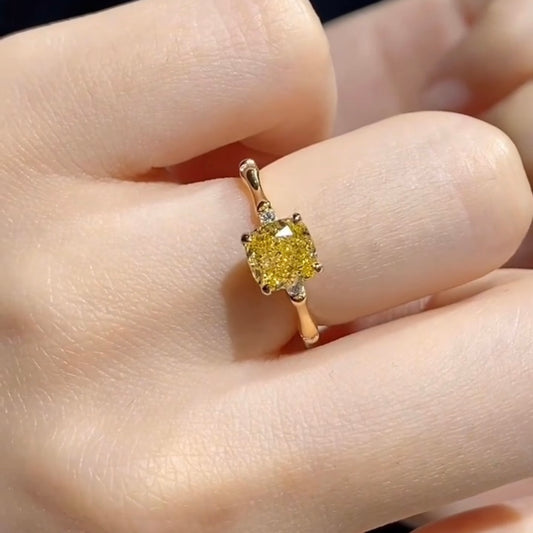 ANSTER Jewelry 18K Gold Ring 1.5ct VVS2 Lab Grown Diamond Ring with IGI