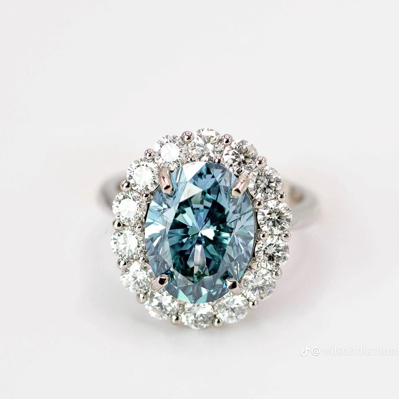 ANSTER Platinum Jewelry PT950 Ring 5ct VVS2 CVD Fancy Lab Grown Diamond Ring with IGI