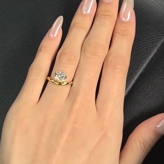 ANSTER Jewelry 18K Gold Ring 3ct VVS1 CVD Fancy Lab Grown Diamond Ring with IGI