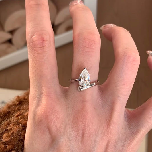 ANSTER Platinum Jewelry PT950 Ring 2ct VVS2 CVD Lab Grown Diamond Ring with IGI