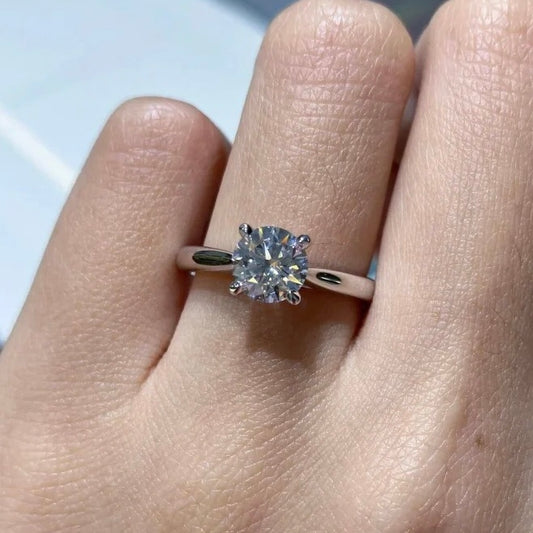 ANSTER 18K Gold Jewelry 1 Carat VVS2 E Color CVD Lab Grown Diamond Ring with IGI