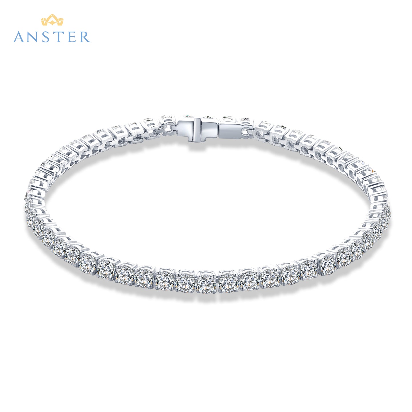 ANSTER JEWELRY 13 CTW Pear Cut 18K Gold Lab Grown Diamond Bracelet