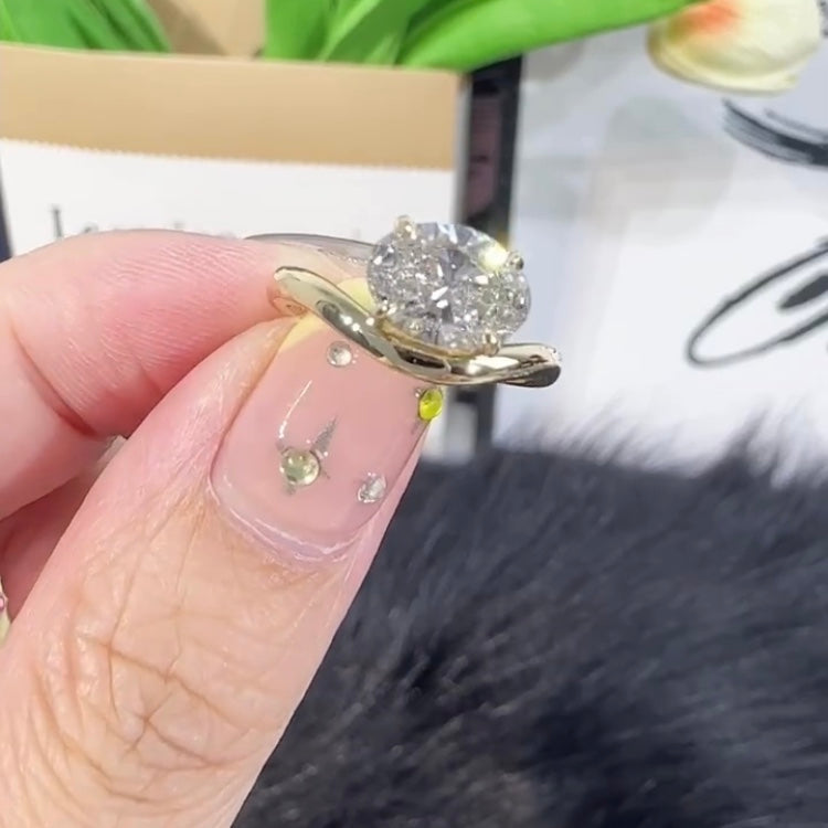 ANSTER Jewelry 18K Gold Ring 3ct VVS1 CVD Fancy Lab Grown Diamond Ring with IGI