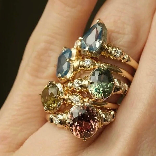 ANSTER Jewelry 18K Gold 5ct Fancy Brown Lab Grown Diamond Ring with IGI
