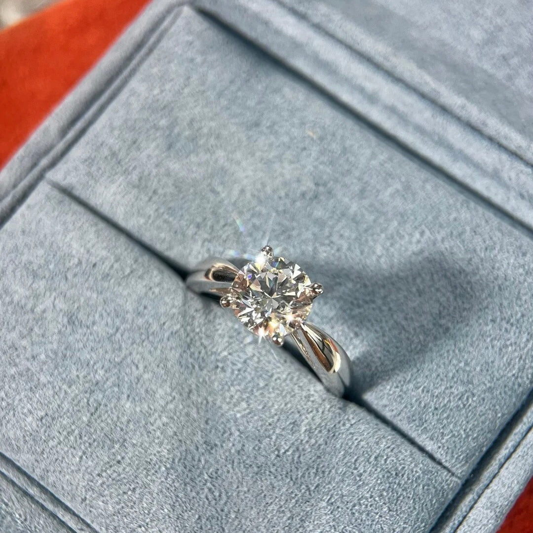 ANSTER 18K Gold Jewelry 1 Carat VVS2 E Color CVD Lab Grown Diamond Ring with IGI