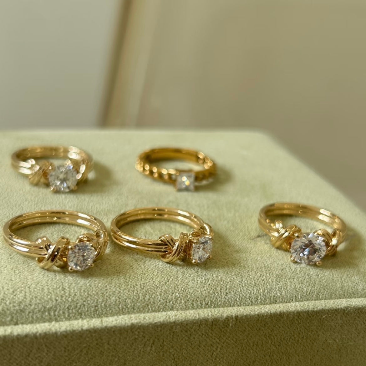 ANSTER Jewelry 18K Gold Ring 1-8 Carat VS VVS Lab Grown Diamond Ring with IGI