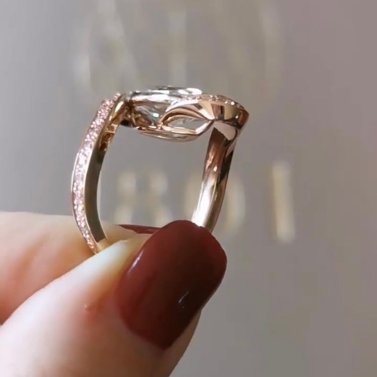 ANSTER Gold Jewelry 18K Rose Gold Ring 5ct CVD Fancy Lab Grown Diamond Ring with IGI