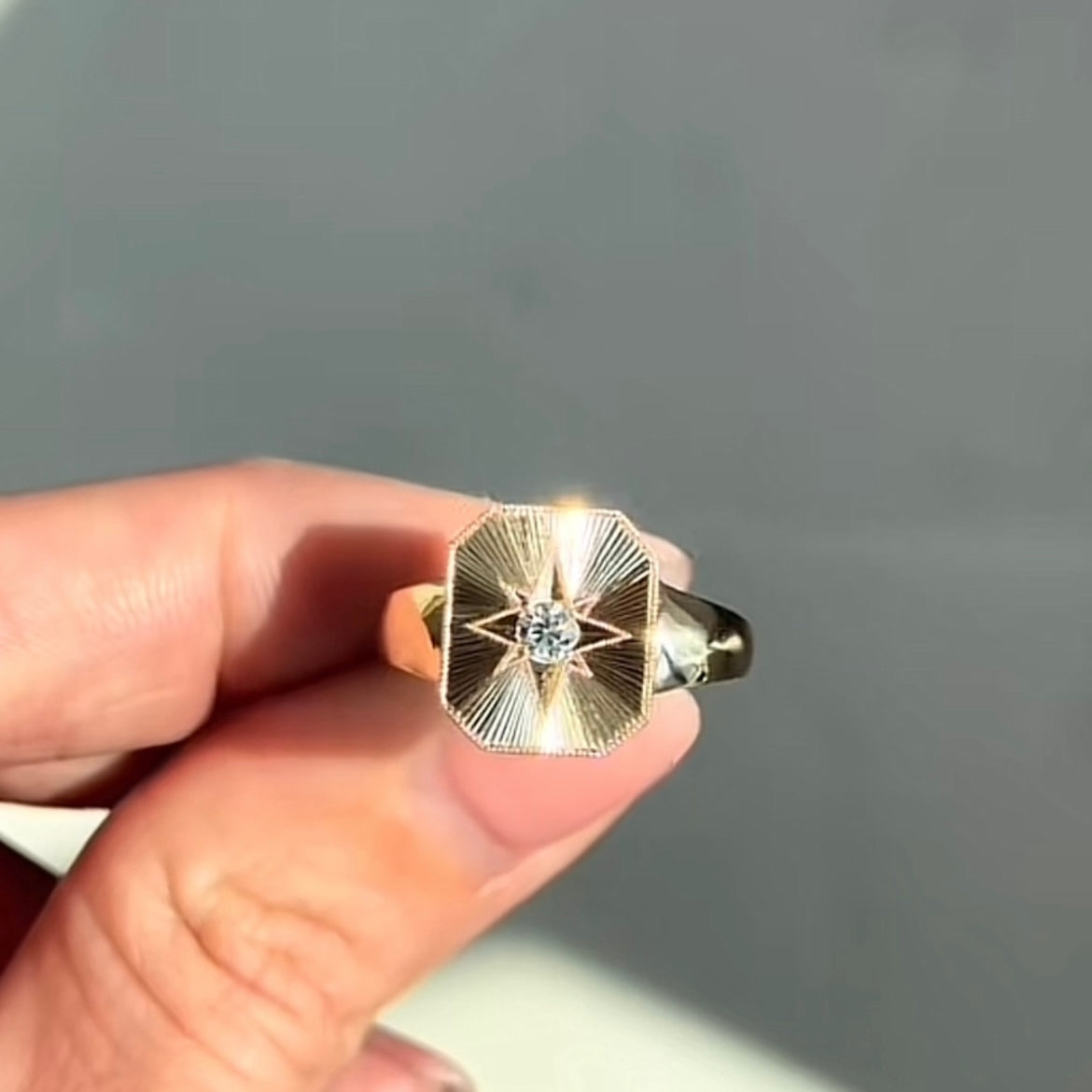 ANSTER Jewelry 18K Gold 0.5ct Round Cut Lab Grown Diamond Ring with IGI