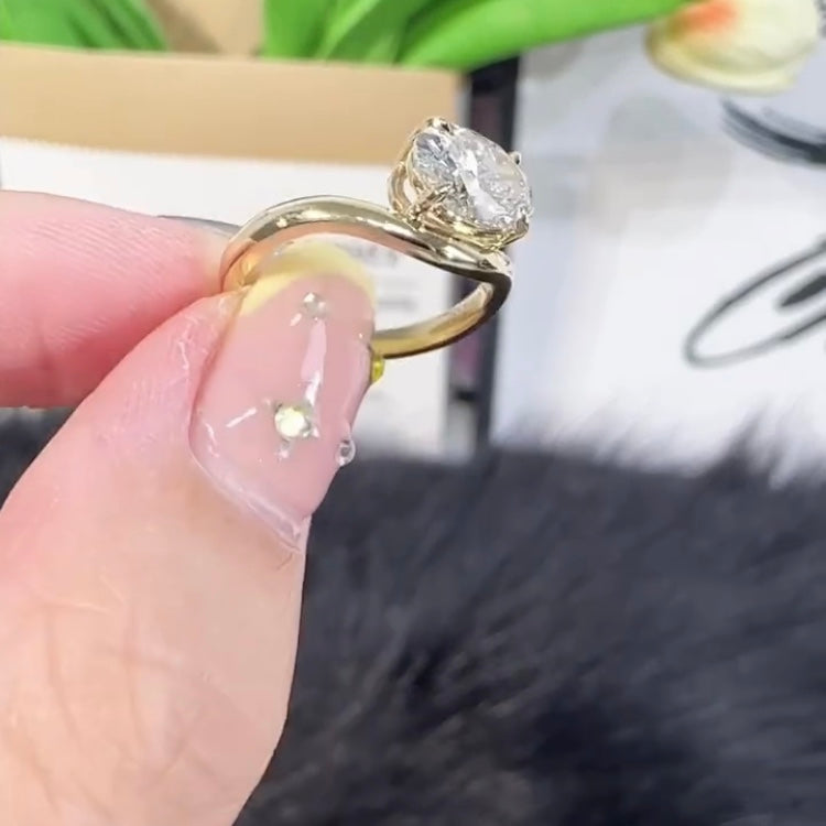 ANSTER Jewelry 18K Gold Ring 3ct VVS1 CVD Fancy Lab Grown Diamond Ring with IGI
