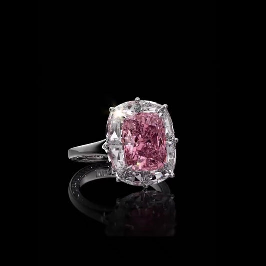 ANSTER Platinum Jewelry PT950 Ring 3 Carat CVD Fancy Lab Grown Diamond Ring with IGI