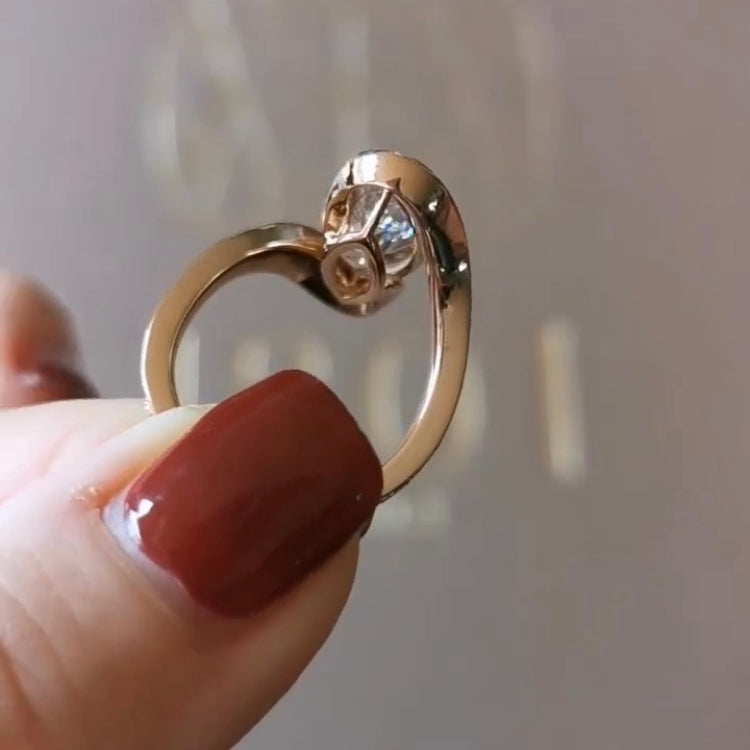 ANSTER Gold Jewelry 18K Rose Gold Ring 5ct CVD Fancy Lab Grown Diamond Ring with IGI