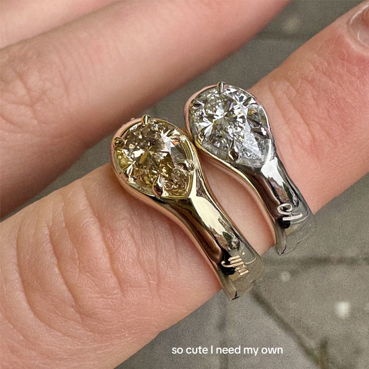 ANSTER Jewelry 18K Gold Ring 3ct VS1 CVD Fancy Lab Grown Diamond Ring with IGI