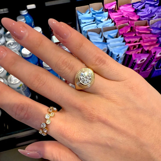 ANSTER Jewelry 18K Gold Ring 3ct VVS2 CVD Lab Grown Diamond Ring with IGI