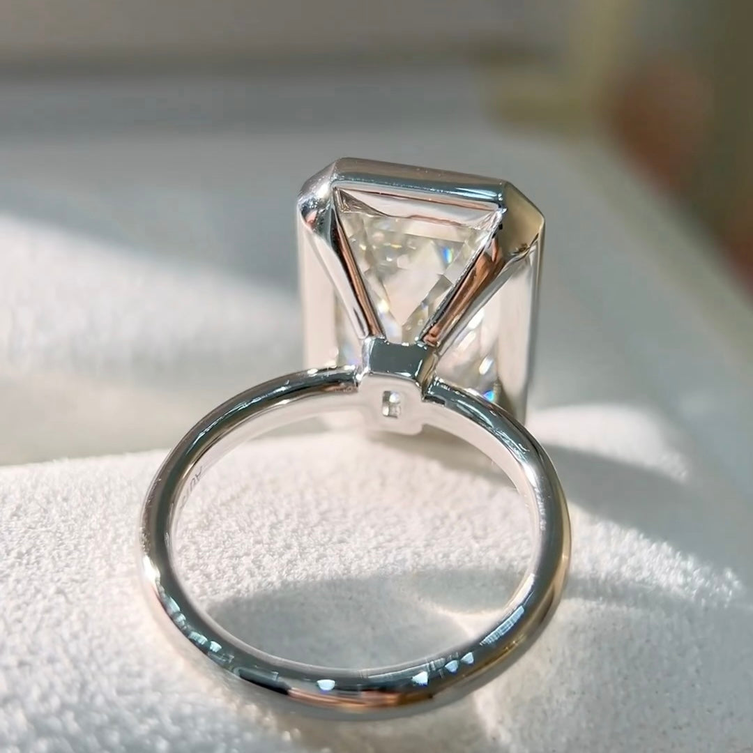 ANSTER Jewelry Platinum PT950 IGI 10ct Emerald Cut Lab Grown Diamond Ring
