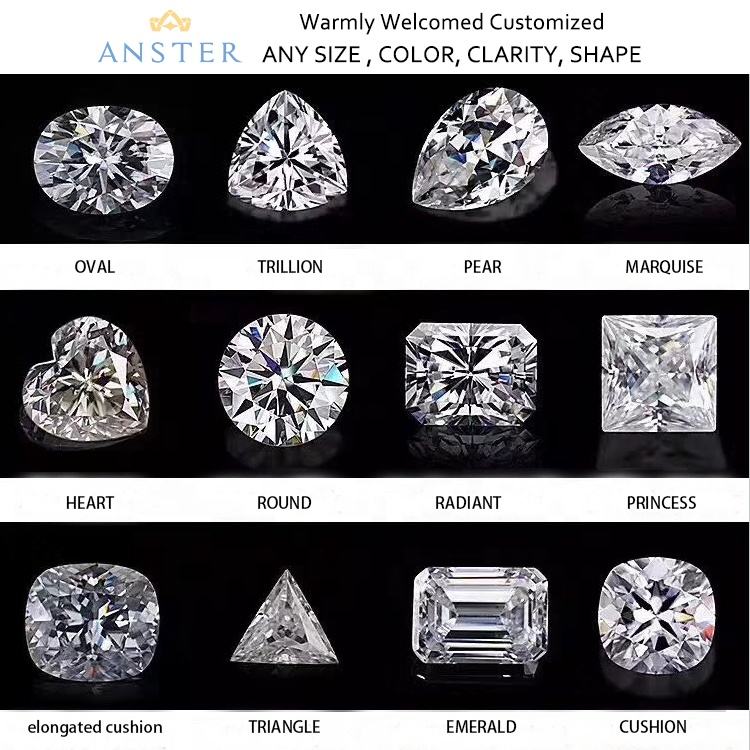 ANSTER 18K Gold Jewelry Huge Oval Cut 25-35 Carats Lab Grown Diamond Ring