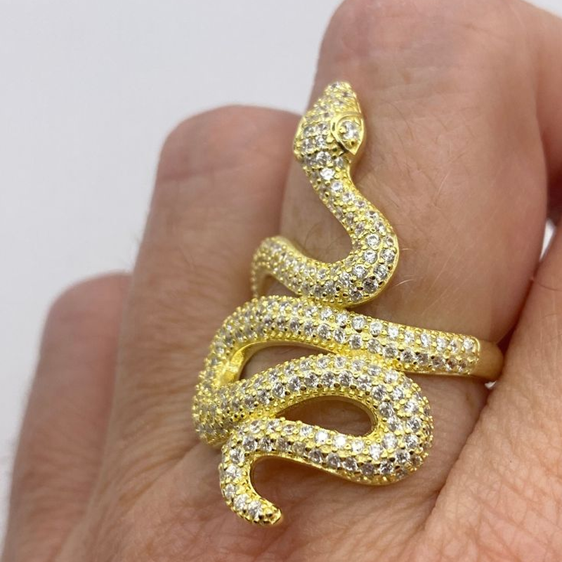 ANSTER Jewelry 18K Gold Melee Lab Grown Diamond Snake Ring with IGI
