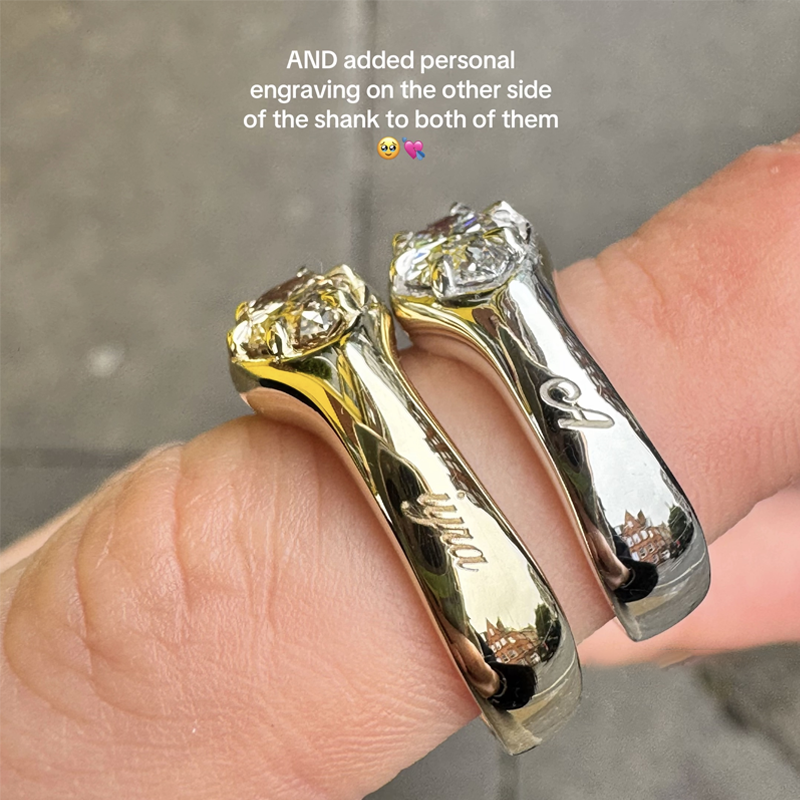 ANSTER Jewelry 18K Gold Ring 3ct VS1 CVD Fancy Lab Grown Diamond Ring with IGI