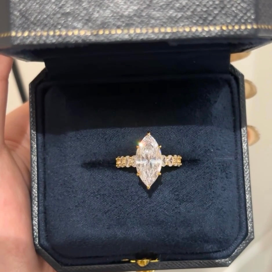 ANSTER Jewelry 18K Gold Ring 1-5ct VS1 VVS2 Lab Grown Diamond Ring with IGI