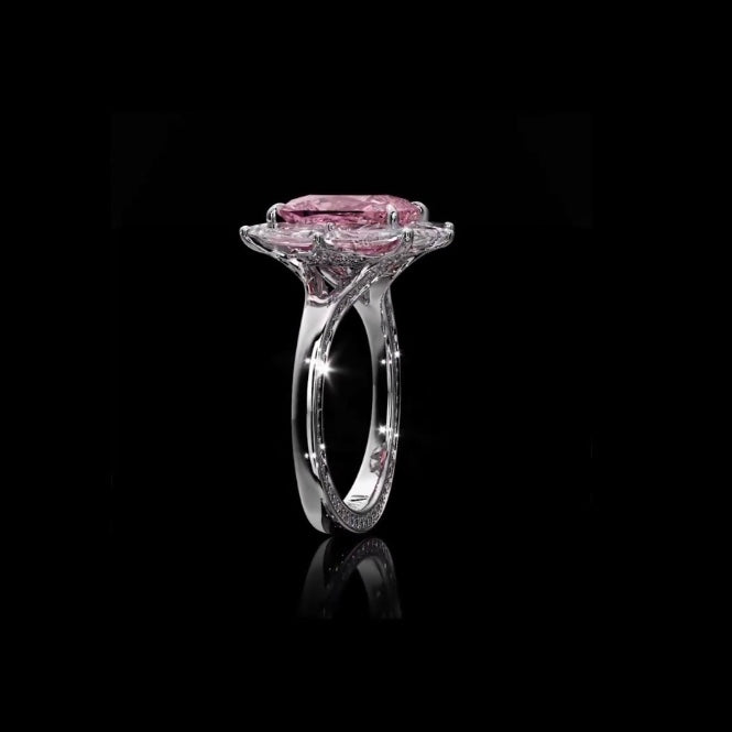 ANSTER Platinum Jewelry PT950 Ring 3 Carat CVD Fancy Lab Grown Diamond Ring with IGI