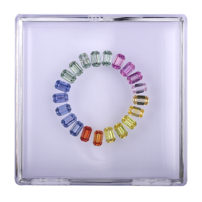 ANSTER Customize Fine Jewelry Rainbow Lab Grown Loose Gemstone Watch Bezel Inserts