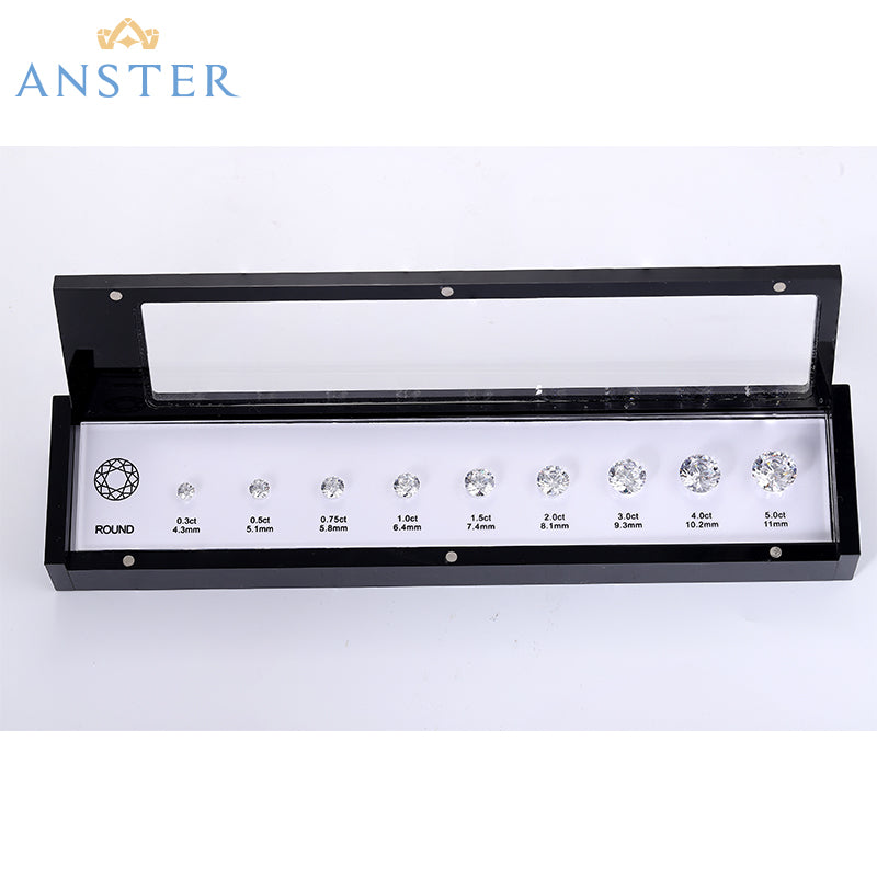 ANSTER JEWELRY Diamond Shape Comparison Jewelry Tools Cubic Zirconia Diamond Carat Size Chart
