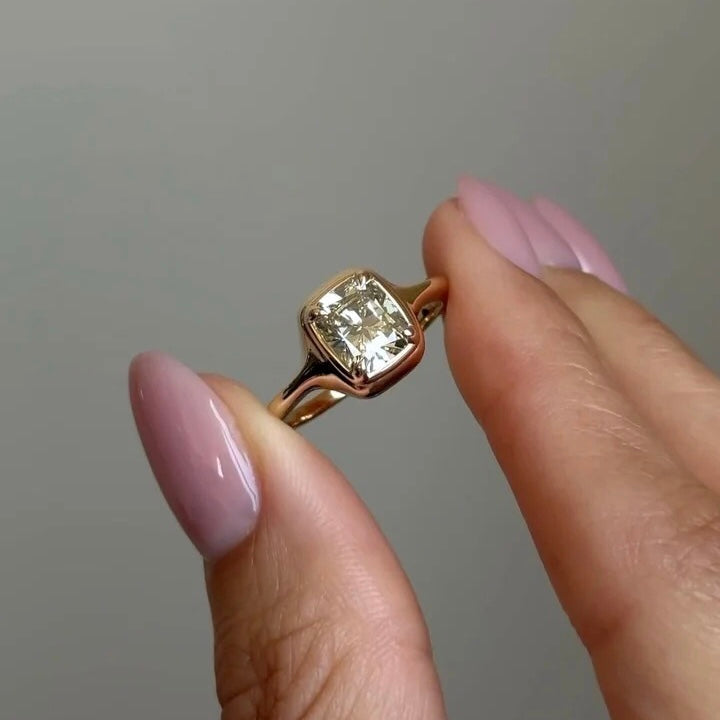 ANSTER 18K Gold Jewelry VS2 VVS1 Fancy Cut Shape Lab Grown Diamond Ring with IGI