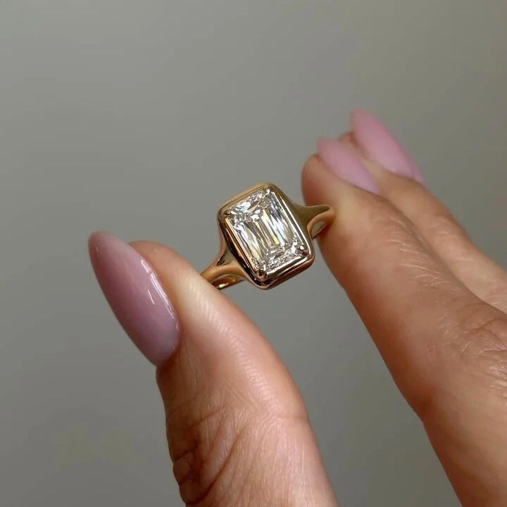 ANSTER 18K Gold Jewelry VS2 VVS1 Fancy Cut Shape Lab Grown Diamond Ring with IGI