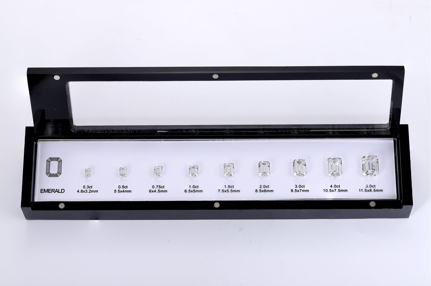 ANSTER JEWELRY Diamond Shape Comparison Jewelry Tools Cubic Zirconia Diamond Carat Size Chart