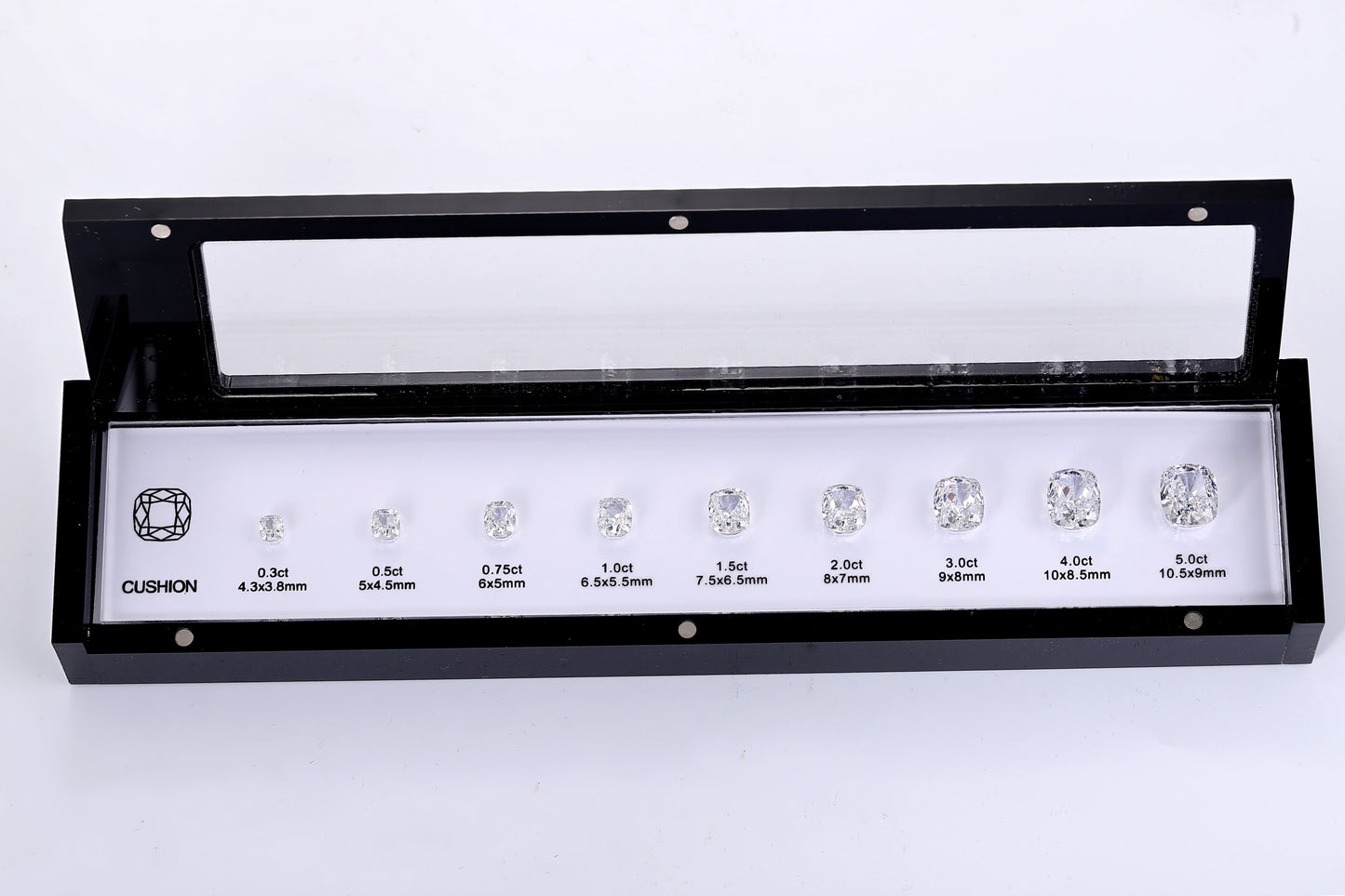 ANSTER JEWELRY Diamond Shape Comparison Jewelry Tools Cubic Zirconia Diamond Carat Size Chart