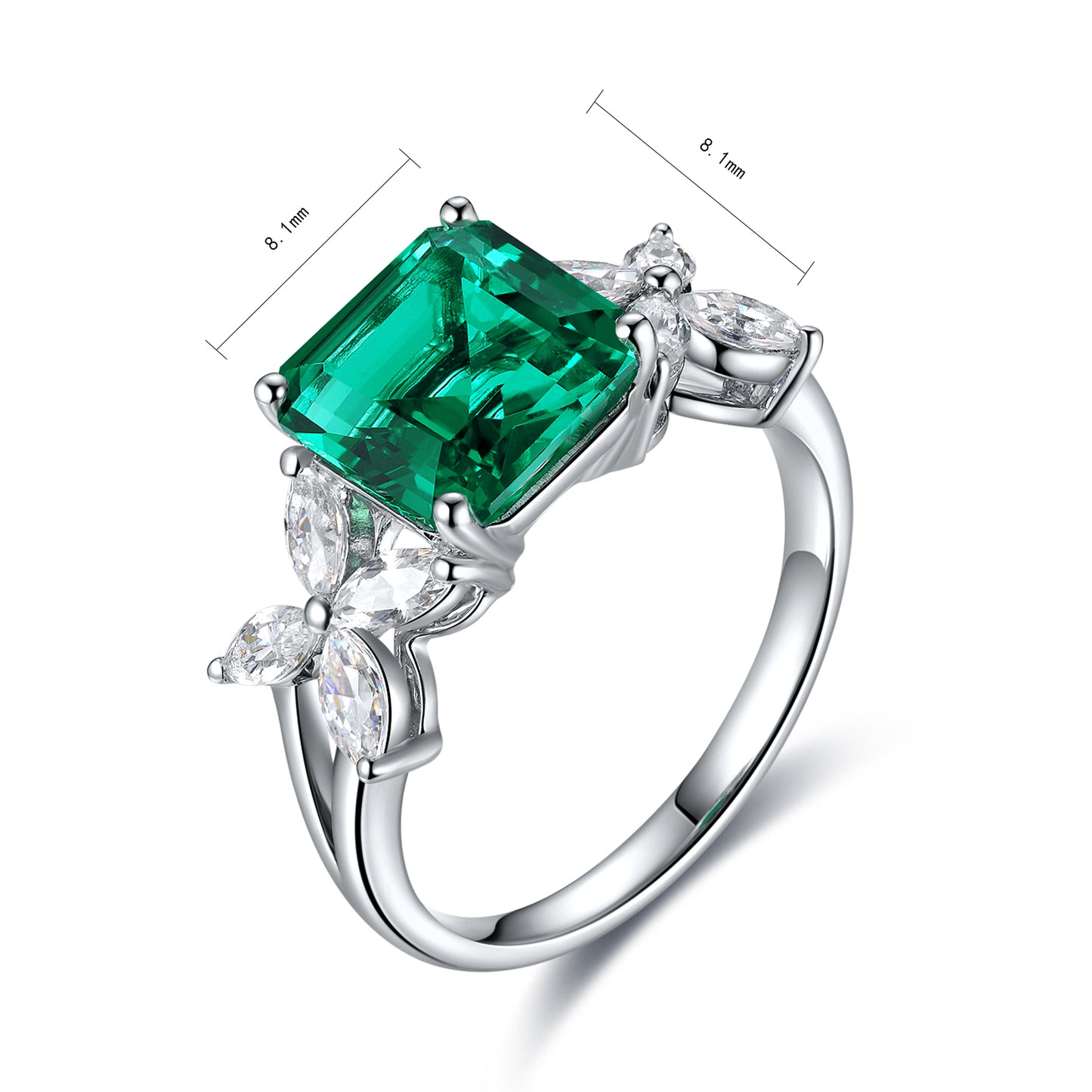 ANSTER JEWELRY 3.5ct Lab Grown Emerald 18K Gold Ring
