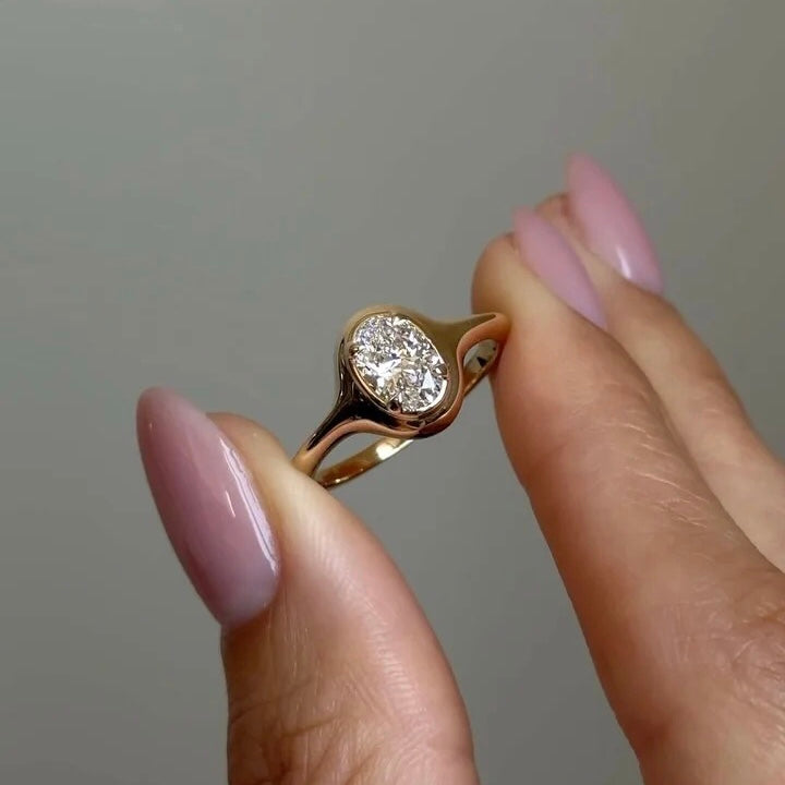 ANSTER 18K Gold Jewelry VS2 VVS1 Fancy Cut Shape Lab Grown Diamond Ring with IGI