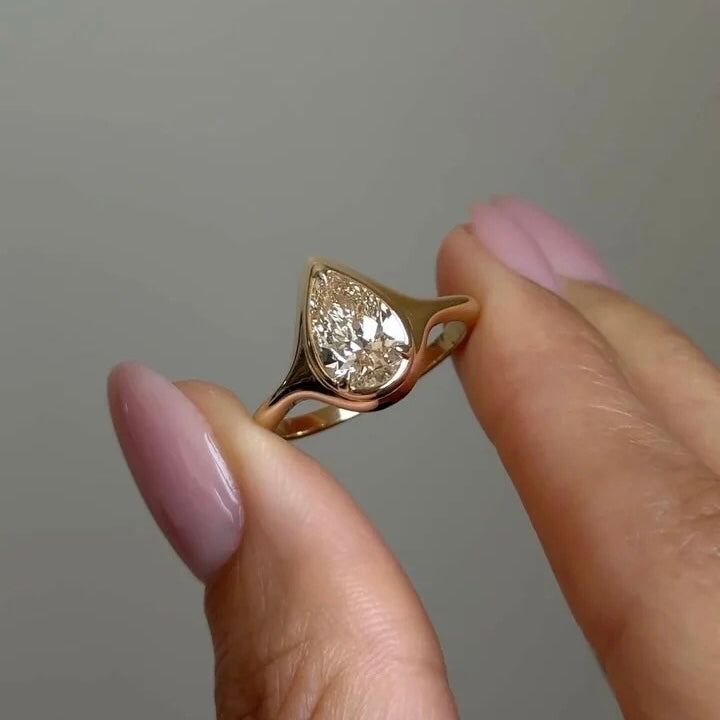 ANSTER 18K Gold Jewelry VS2 VVS1 Fancy Cut Shape Lab Grown Diamond Ring with IGI