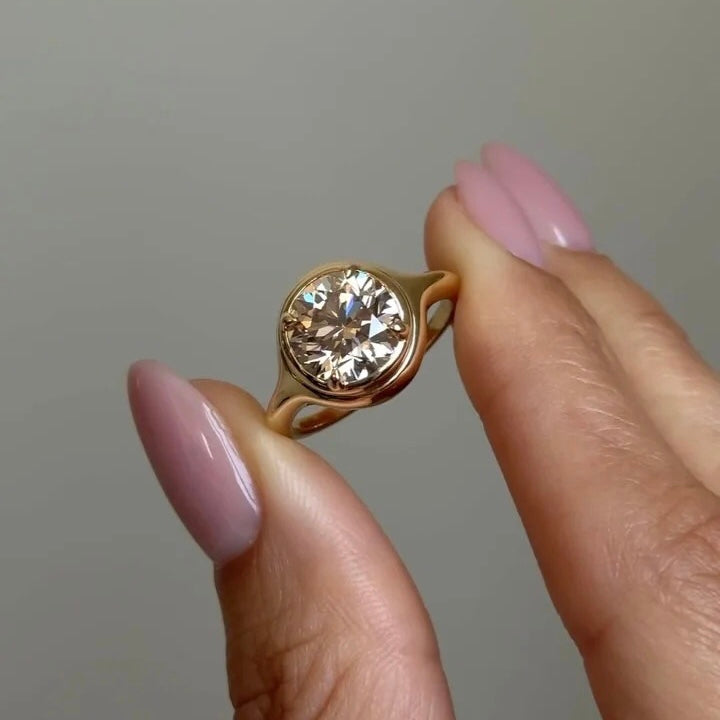 ANSTER 18K Gold Jewelry VS2 VVS1 Fancy Cut Shape Lab Grown Diamond Ring with IGI