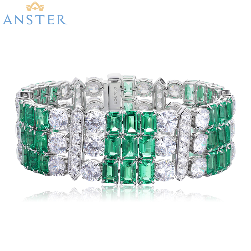 ANSTER Jewelry Customized IGI PT950 Platinum VVS Lab Grown Diamond Bracelet