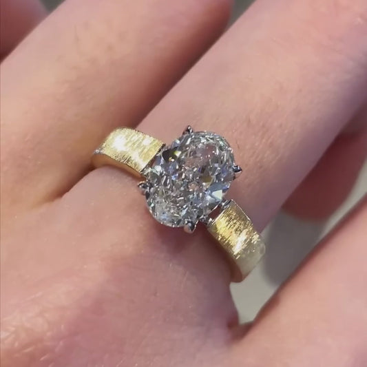 ANSTER Jewelry 18K Gold Ring 2ct VS1 VVS2 Lab Grown Diamond Ring with IGI