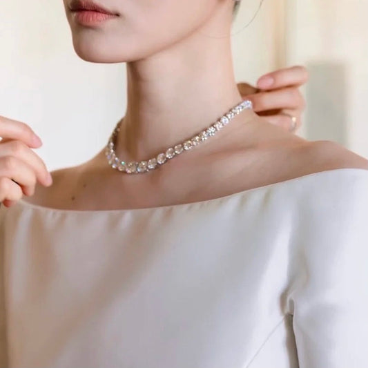 Get the Iconic Round Diamond Tennis Necklace Look – Lab Grown, Custom Made
