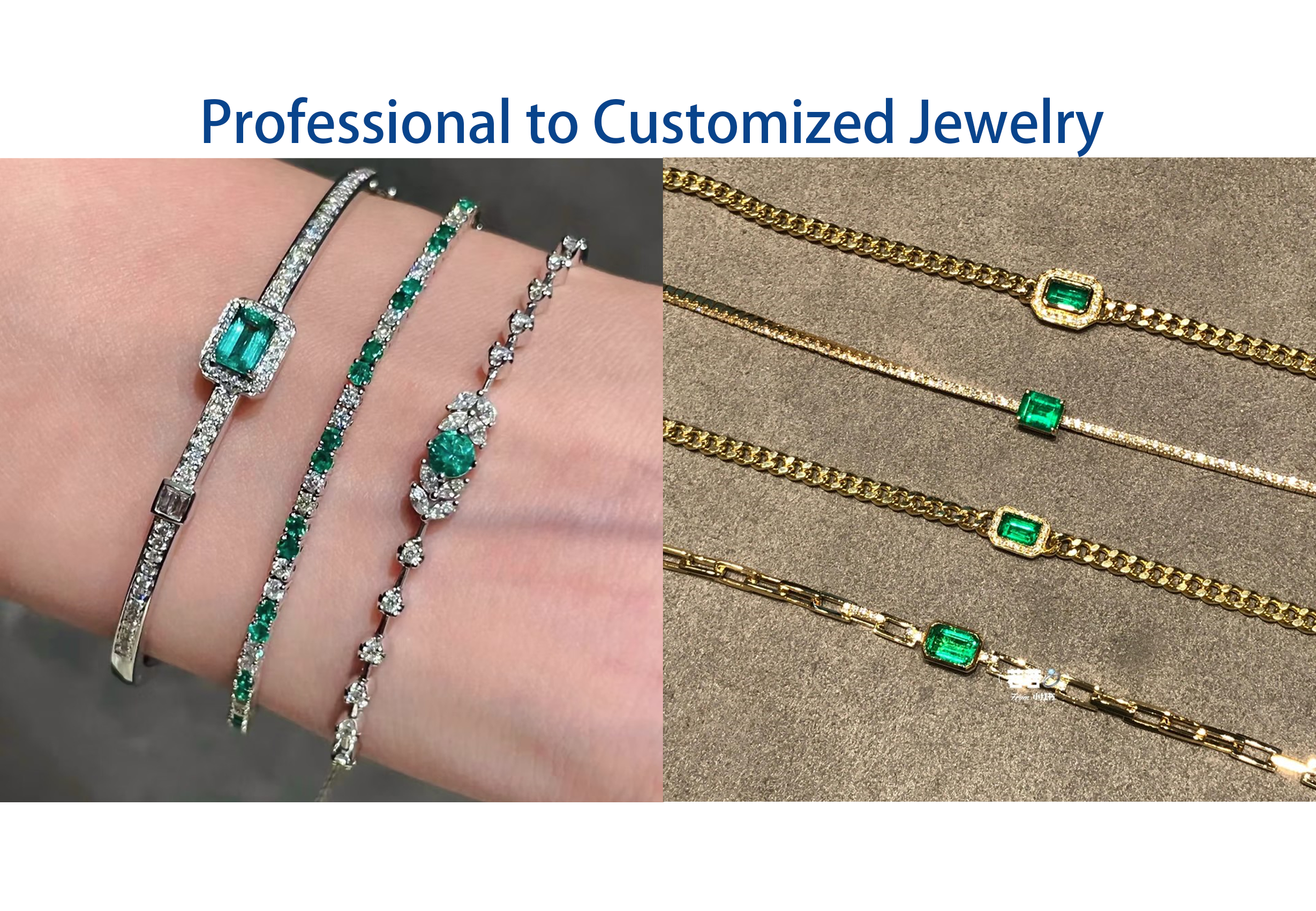 Lab Grown Emerald Bracelets in K Gold – Ethical & Unique