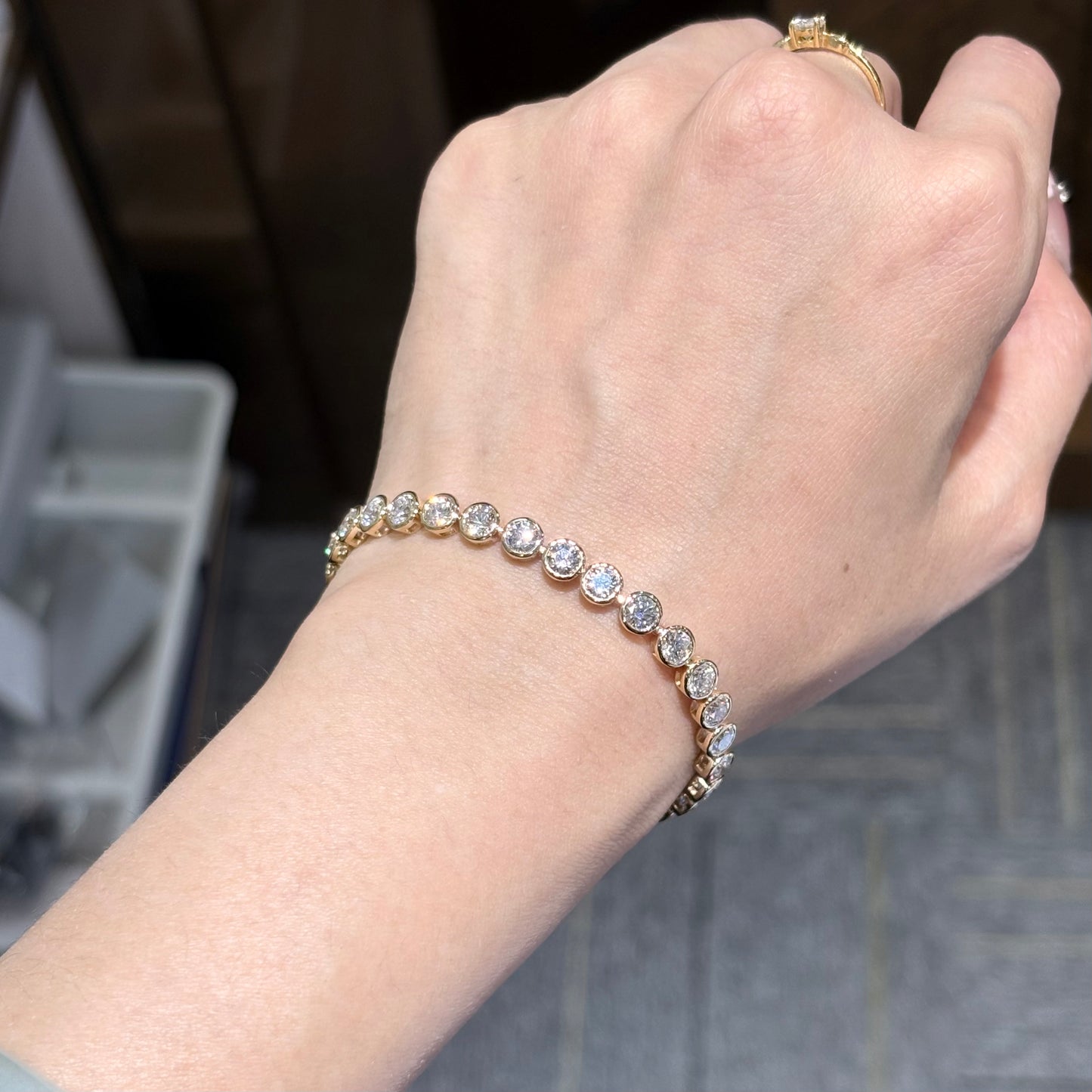 ANSTER Wholesales Price Bezel setting 4mm Lab Grown Diamonds Tennis Bracelet with IGI