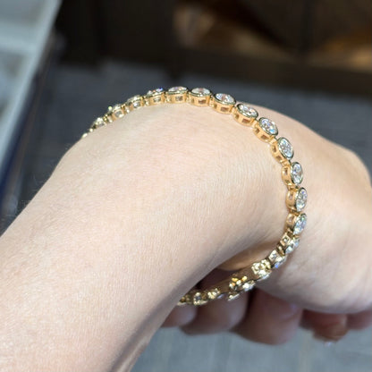 ANSTER Wholesales Price Bezel setting 4mm Lab Grown Diamonds Tennis Bracelet with IGI