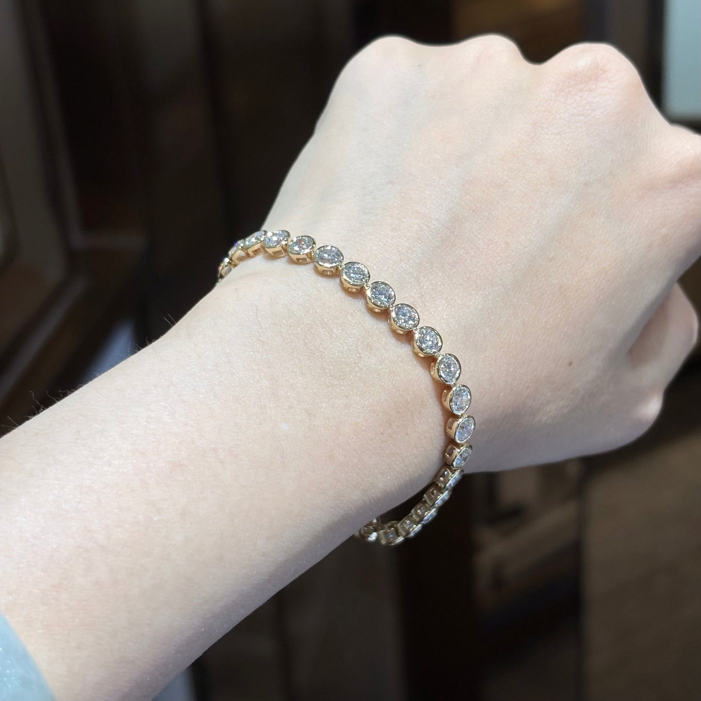 ANSTER Wholesales Price Bezel setting 4mm Lab Grown Diamonds Tennis Bracelet with IGI