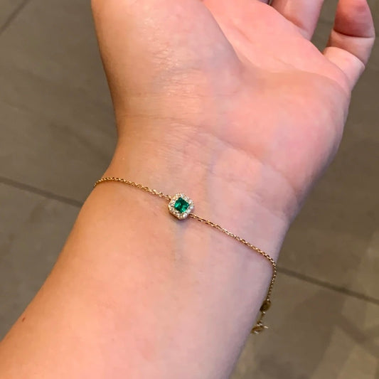ANSTER Wholesales Price 0.3ct Lab Grown Emerald Bracelet chains with GRC