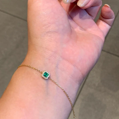 ANSTER Wholesales Price 0.3ct Lab Grown Emerald Bracelet chains with GRC