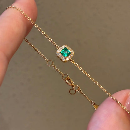 ANSTER Wholesales Price 0.3ct Lab Grown Emerald Bracelet chains with GRC