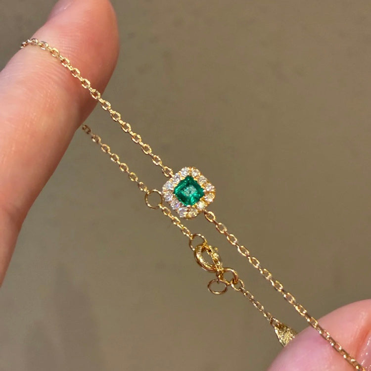 ANSTER Wholesales Price 0.3ct Lab Grown Emerald Bracelet chains with GRC