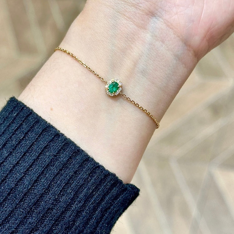 ANSTER Wholesales Price 0.3ct Lab Grown Emerald Bracelet chains with GRC